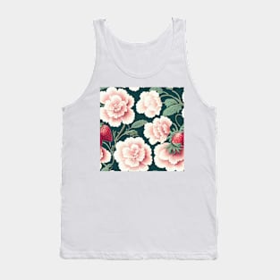 Vintage Floral Cottagecore Romantic Strawberry Flower  Design Tank Top